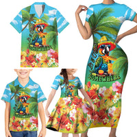 Always 5 O'clock Family Matching Short Sleeve Bodycon Dress and Hawaiian Shirt Hawaiian Tropical Parrot LT9 - Polynesian Pride