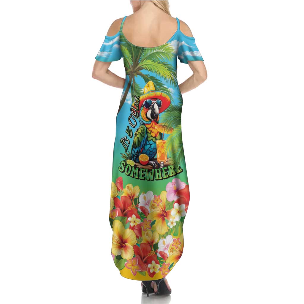 Always 5 O'clock Family Matching Summer Maxi Dress and Hawaiian Shirt Hawaiian Tropical Parrot LT9 - Polynesian Pride