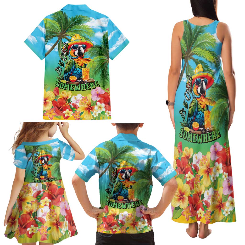 Always 5 O'clock Family Matching Tank Maxi Dress and Hawaiian Shirt Hawaiian Tropical Parrot LT9 - Polynesian Pride