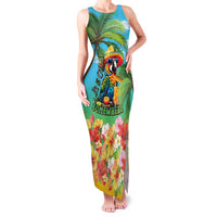 Always 5 O'clock Family Matching Tank Maxi Dress and Hawaiian Shirt Hawaiian Tropical Parrot LT9 Mom's Dress Blue - Polynesian Pride