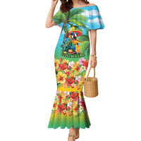 Always 5 O'clock Mermaid Dress Hawaiian Tropical Parrot LT9 Women Blue - Polynesian Pride