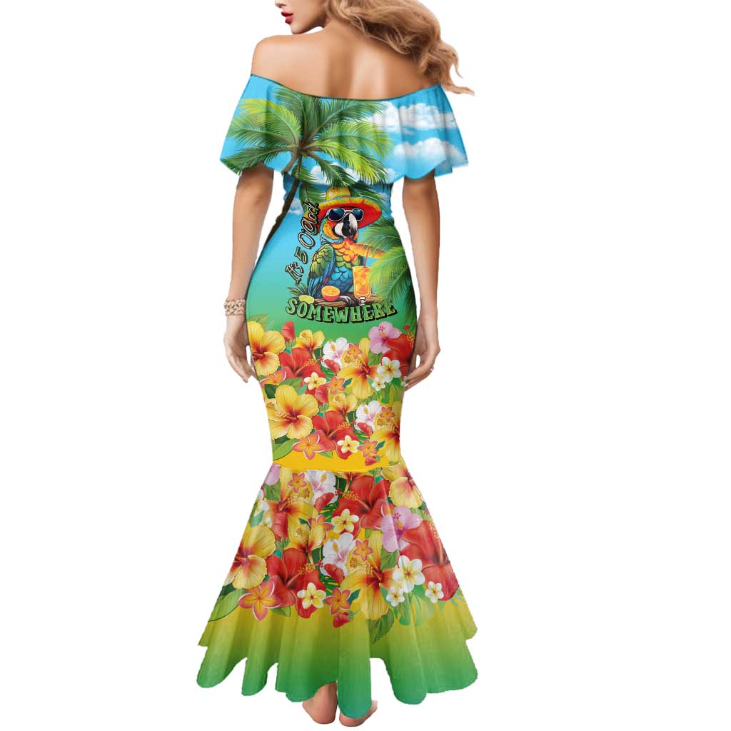 Always 5 O'clock Mermaid Dress Hawaiian Tropical Parrot LT9 - Polynesian Pride
