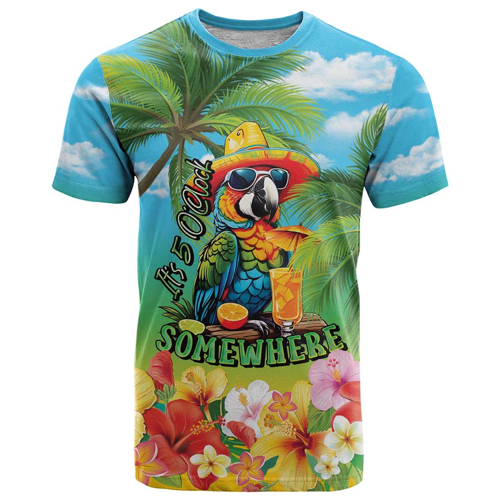 Always 5 O'clock T Shirt Hawaiian Tropical Parrot - Polynesian Pride