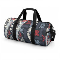 Hawaii Puakenikeni and Maile Lei Duffle Bag Navy Blue Japanese Wave Style LT9 - Polynesian Pride