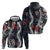 Hawaii Puakenikeni and Maile Lei Hoodie Navy Blue Japanese Wave Style - Polynesian Pride