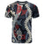 Hawaii Puakenikeni and Maile Lei T Shirt Navy Blue Japanese Wave Style - Polynesian Pride
