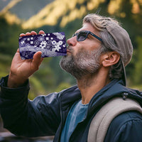 Hawaii Puakenikeni and Maile Lei 4 in 1 Can Cooler Tumbler Purple Japanese Wave Style LT9 - Polynesian Pride