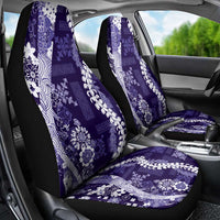 Hawaii Puakenikeni and Maile Lei Car Seat Cover Purple Japanese Wave Style LT9 - Polynesian Pride