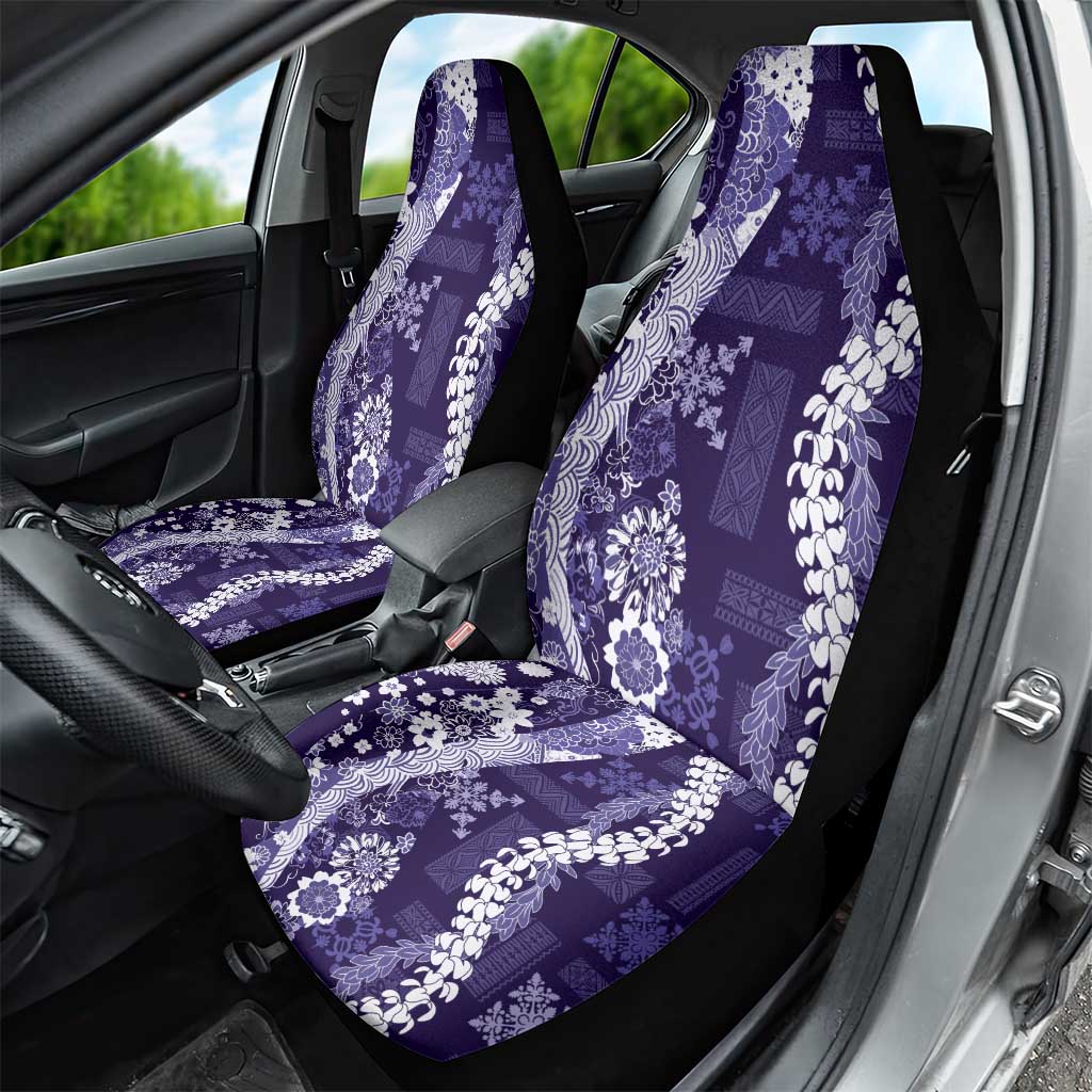 Hawaii Puakenikeni and Maile Lei Car Seat Cover Purple Japanese Wave Style LT9 - Polynesian Pride