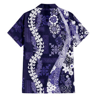 Hawaii Puakenikeni and Maile Lei Hawaiian Shirt Purple Japanese Wave Style LT9 - Polynesian Pride