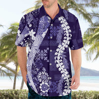 Hawaii Puakenikeni and Maile Lei Hawaiian Shirt Purple Japanese Wave Style LT9 - Polynesian Pride
