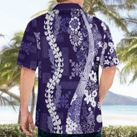 Hawaii Puakenikeni and Maile Lei Hawaiian Shirt Purple Japanese Wave Style LT9 - Polynesian Pride