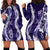 Hawaii Puakenikeni and Maile Lei Hoodie Dress Purple Japanese Wave Style - Polynesian Pride