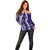 Hawaii Puakenikeni and Maile Lei Off Shoulder Sweater Purple Japanese Wave Style - Polynesian Pride