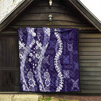 Hawaii Puakenikeni and Maile Lei Quilt Purple Japanese Wave Style LT9 - Polynesian Pride