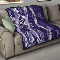 Hawaii Puakenikeni and Maile Lei Quilt Purple Japanese Wave Style LT9 - Polynesian Pride
