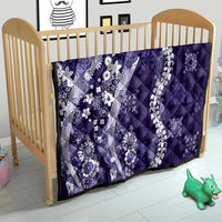 Hawaii Puakenikeni and Maile Lei Quilt Purple Japanese Wave Style LT9 - Polynesian Pride