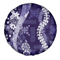 Hawaii Puakenikeni and Maile Lei Spare Tire Cover Purple Japanese Wave Style LT9 - Polynesian Pride