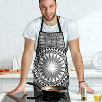 All White Tonga Malo e lelei Apron Vintage Ngatu Tribal Pattern - Polynesian Pride