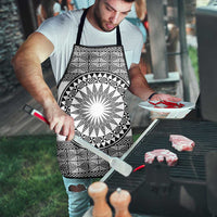 All White Tonga Malo e lelei Apron Vintage Ngatu Tribal Pattern - Polynesian Pride