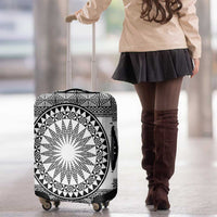 All White Tonga Malo e lelei Luggage Cover Vintage Ngatu Tribal Pattern - Polynesian Pride