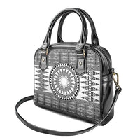 All White Tonga Malo e lelei Shoulder Handbag Vintage Ngatu Tribal Pattern - Polynesian Pride