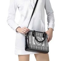 All White Tonga Malo e lelei Shoulder Handbag Vintage Ngatu Tribal Pattern - Polynesian Pride