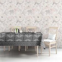 All White Tonga Malo e lelei Tablecloth Vintage Ngatu Tribal Pattern - Polynesian Pride