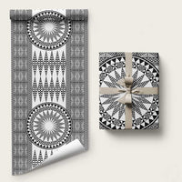 All White Tonga Malo e lelei Wrapping Paper Vintage Ngatu Tribal Pattern - Polynesian Pride