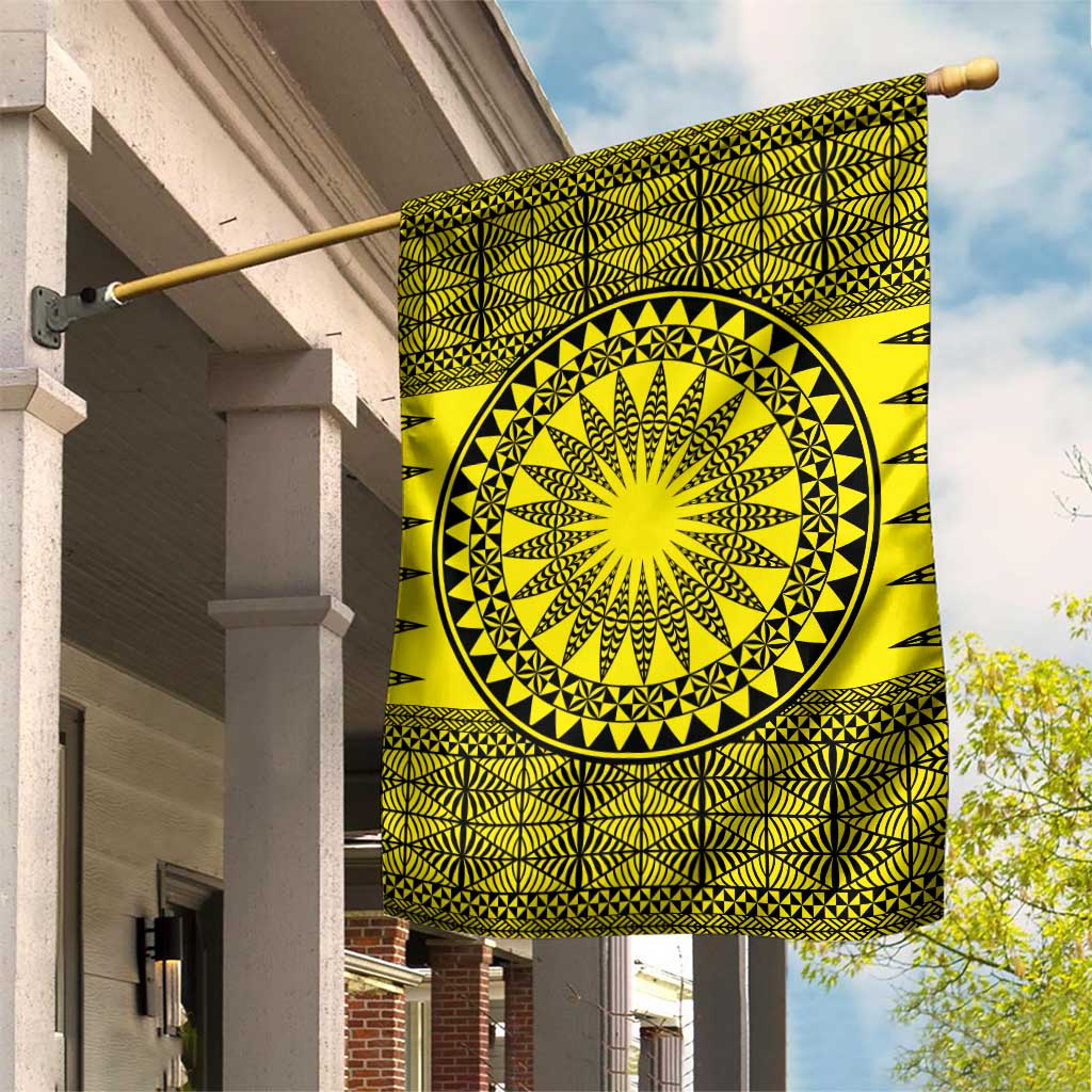 All Yellow Tonga Malo e lelei Garden Flag Vintage Ngatu Tribal Pattern LT9 House Flag Yellow - Polynesian Pride