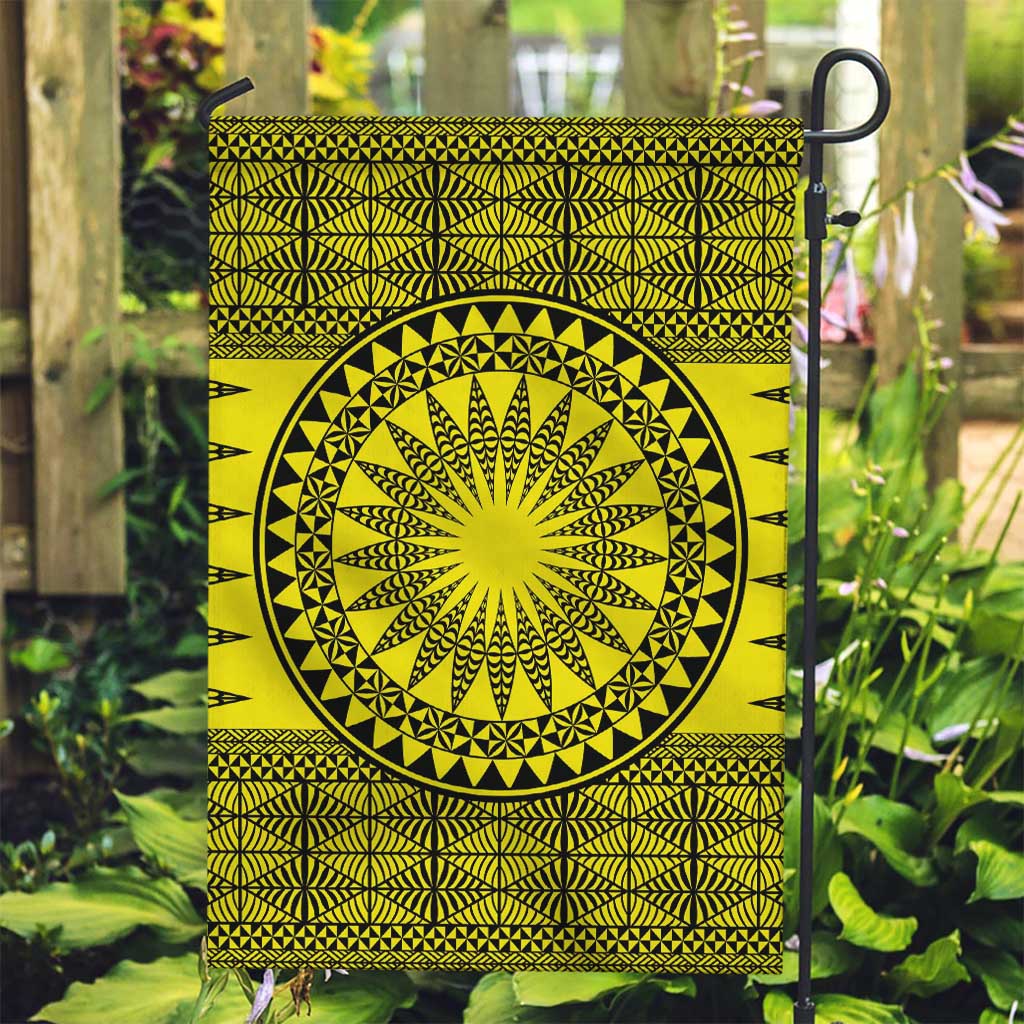 All Yellow Tonga Malo e lelei Garden Flag Vintage Ngatu Tribal Pattern LT9 Garden Flag Yellow - Polynesian Pride