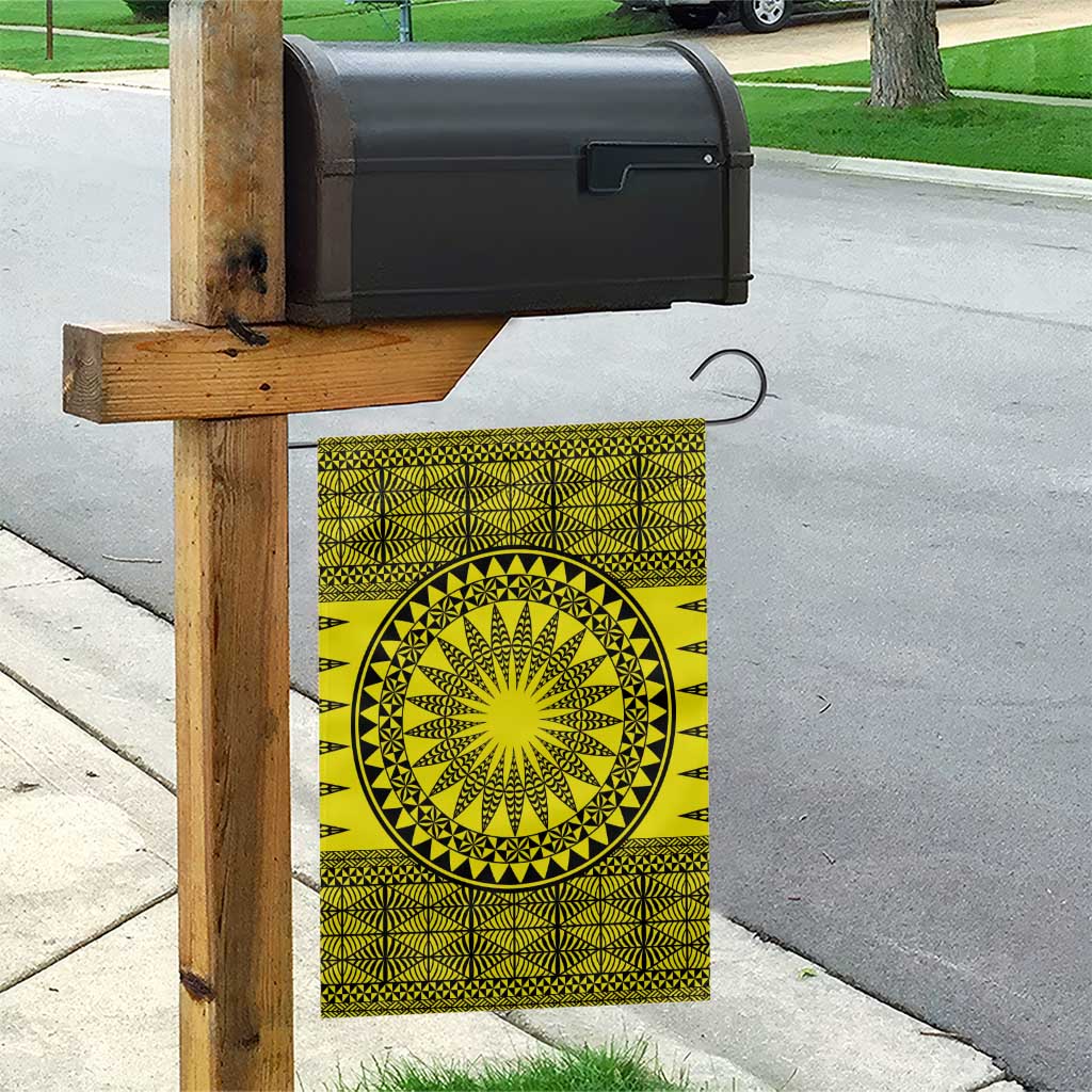 All Yellow Tonga Malo e lelei Garden Flag Vintage Ngatu Tribal Pattern LT9 - Polynesian Pride