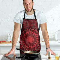All Red Tonga Malo e lelei Apron Vintage Ngatu Tribal Pattern - Polynesian Pride