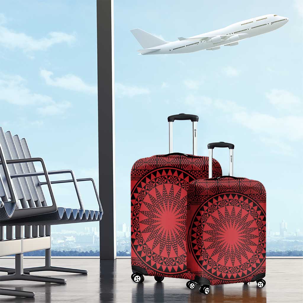 All Red Tonga Malo e lelei Luggage Cover Vintage Ngatu Tribal Pattern - Polynesian Pride