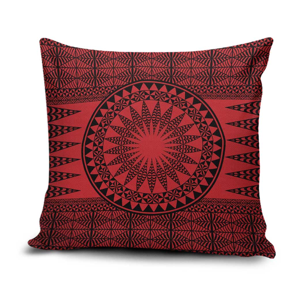 All Red Tonga Malo e lelei Pillow Cover Vintage Ngatu Tribal Pattern LT9 Red - Polynesian Pride