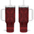 All Red Tonga Malo e lelei Tumbler With Handle Vintage Ngatu Tribal Pattern - Polynesian Pride