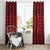 All Red Tonga Malo e lelei Window Curtain Vintage Ngatu Tribal Pattern - Polynesian Pride