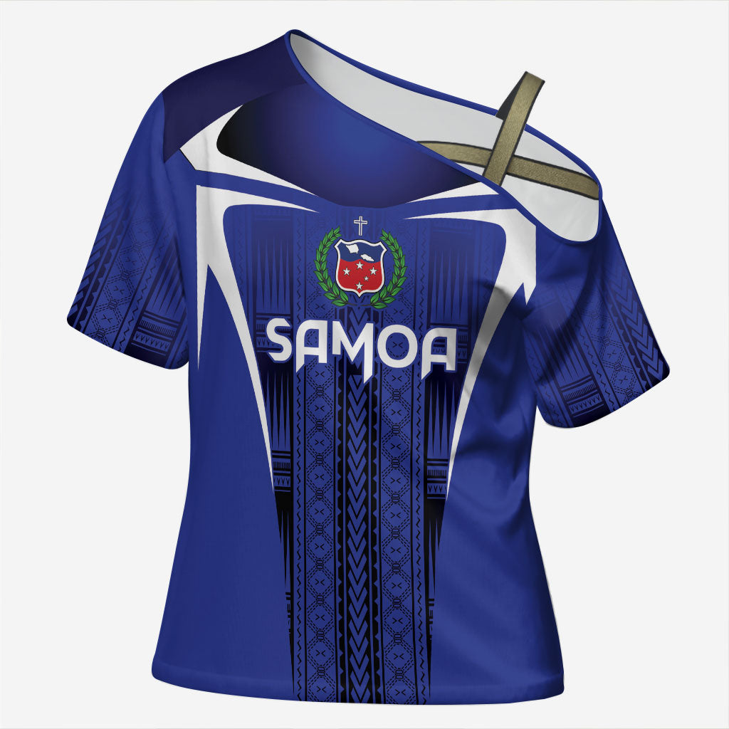 2026 Rugby Nations Series Custom Manu Samoa Cross Shoulder Shirt