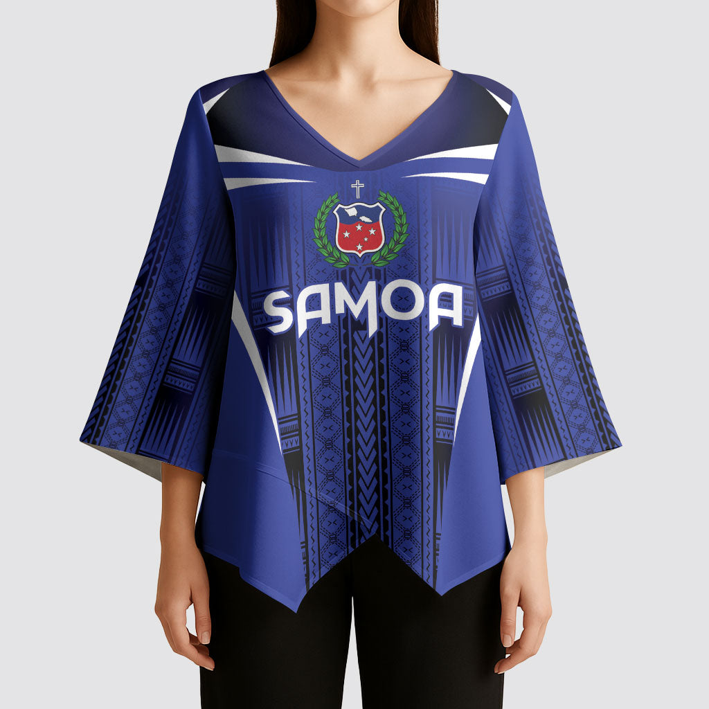 2026 Rugby Nations Series Custom Manu Samoa Kimono Sleeve Blouse LT9 - Polynesian Pride