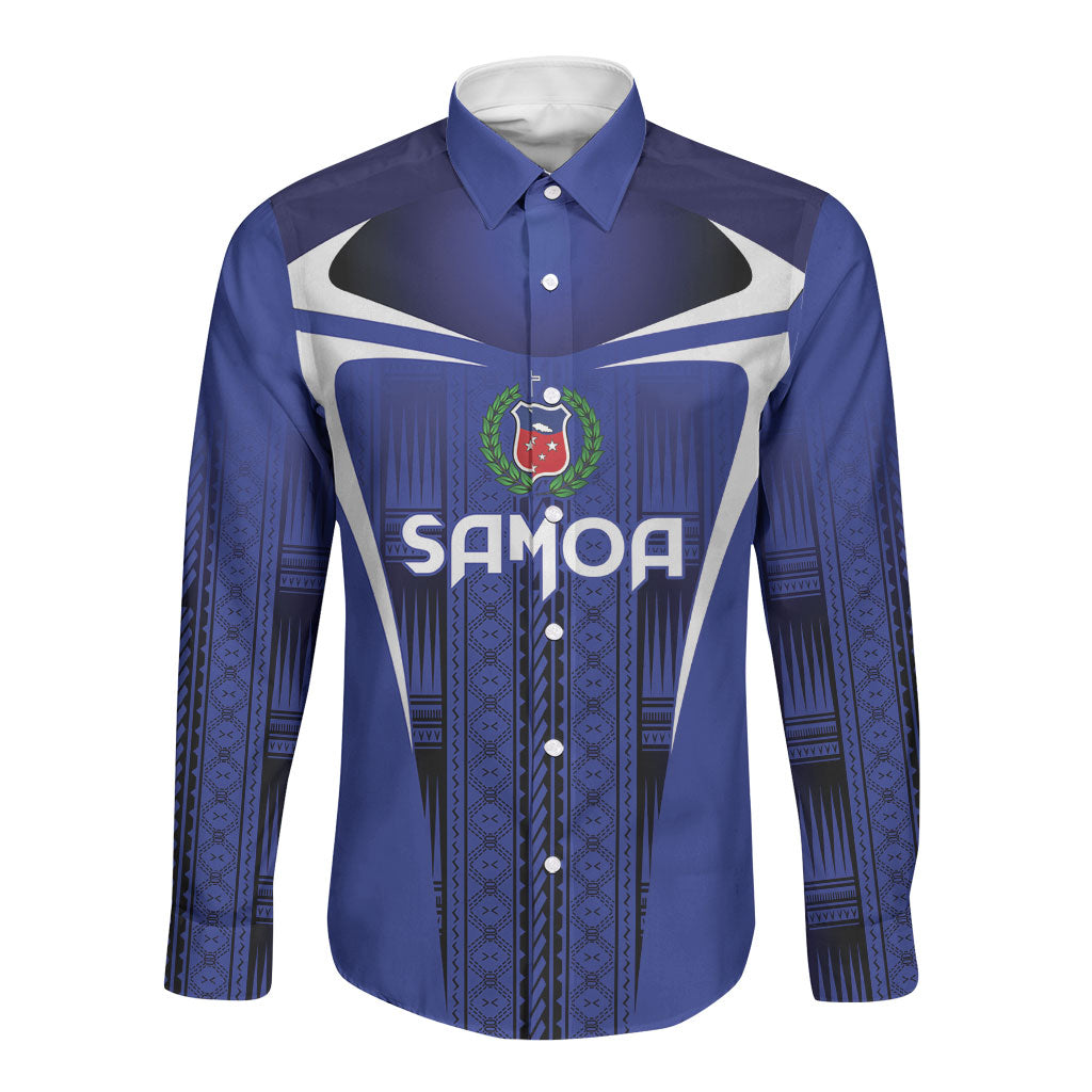 2026 Rugby Nations Series Custom Manu Samoa Long Sleeve Button Shirt