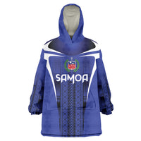 2026 Rugby Nations Series Custom Manu Samoa Wearable Blanket Hoodie LT9 One Size Blue - Polynesian Pride