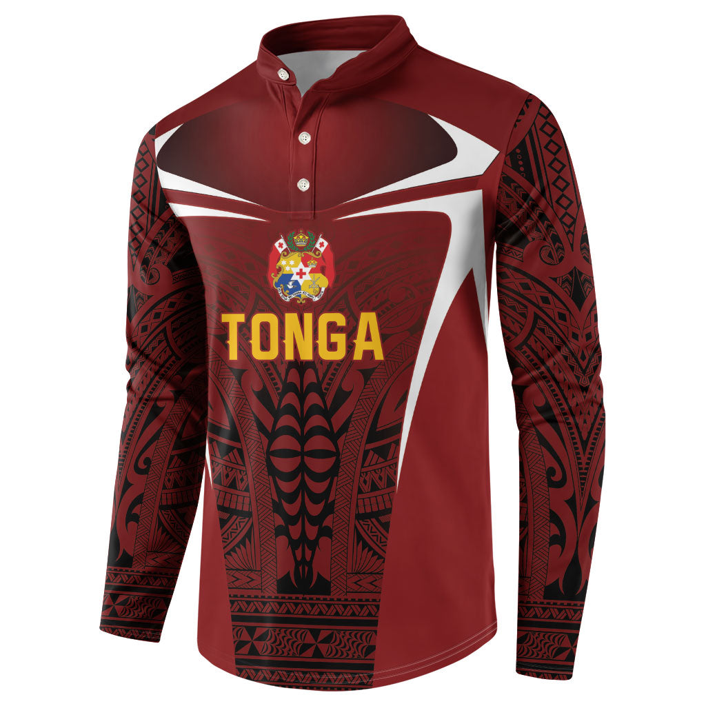 2026 Rugby Nations Series Custom Tonga Ikale Tahi Button Sweatshirt LT9 - Polynesian Pride