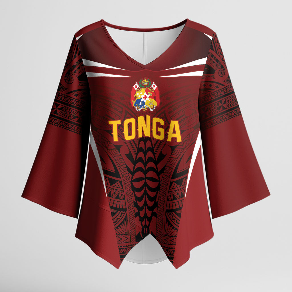 2026 Rugby Nations Series Custom Tonga Ikale Tahi Kimono Sleeve Blouse