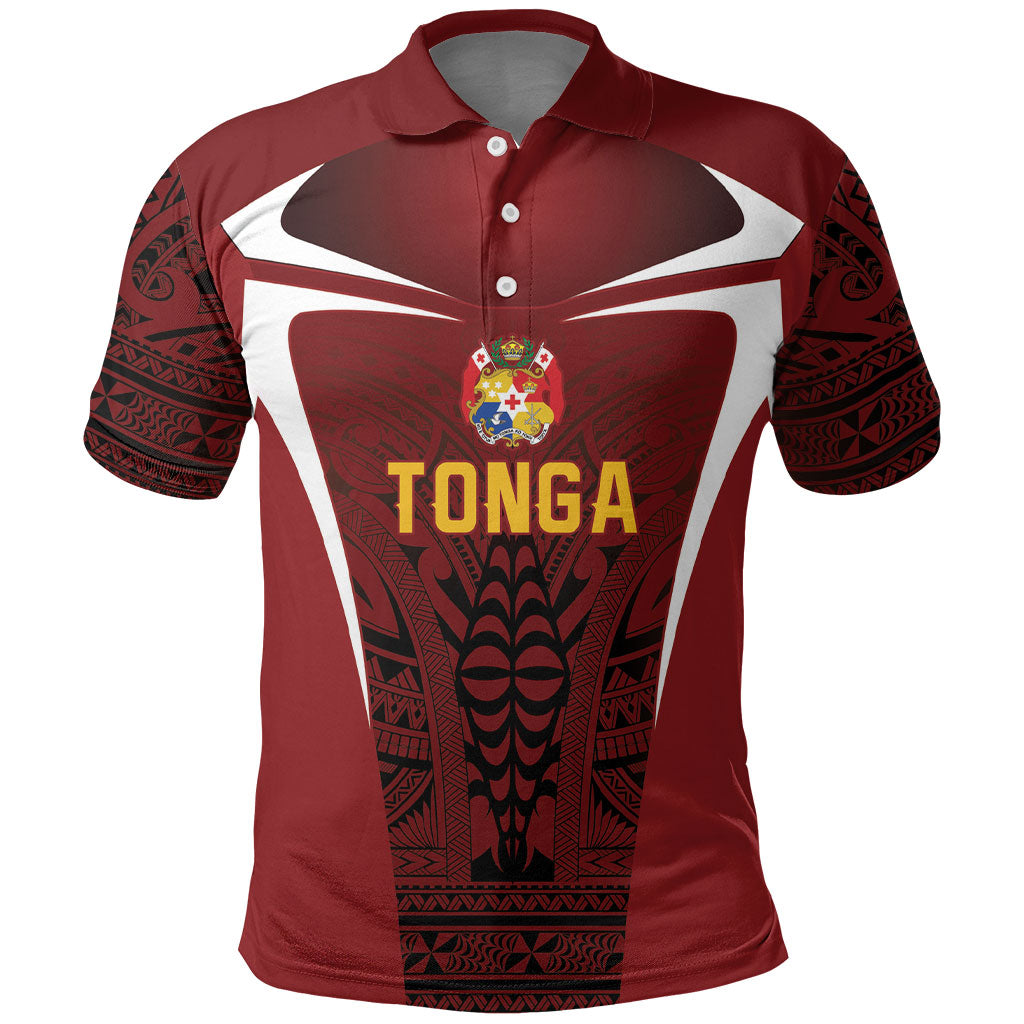 2026 Rugby Nations Series Custom Tonga Ikale Tahi Polo Shirt LT9 Red - Polynesian Pride