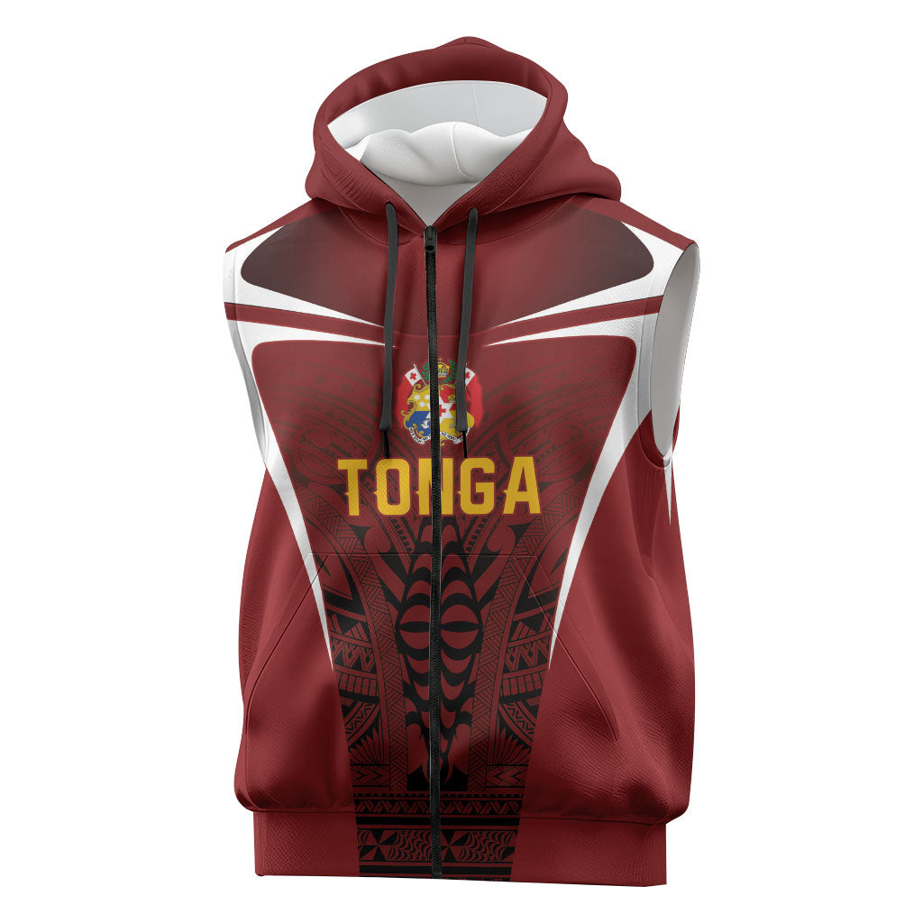 2026 Rugby Nations Series Custom Tonga Ikale Tahi Sleeveless Zip Hoodie