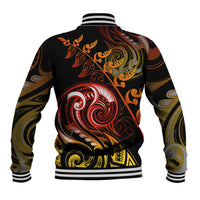 New Zealand Baseball Jacket Aotearoa Wisdom Face Maori Fern Tattoo Arty LT9 - Polynesian Pride