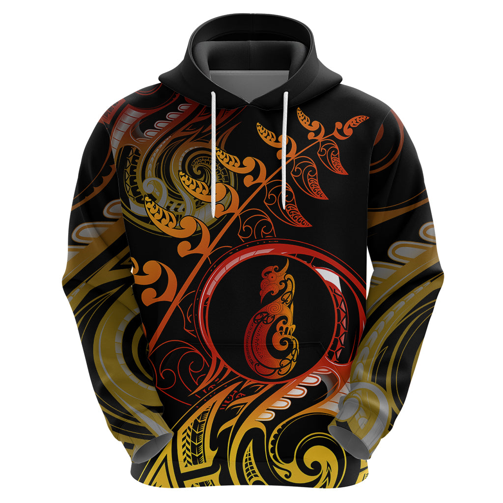 New Zealand Hoodie Aotearoa Manaia Maori Fern Tattoo Arty LT9 - Polynesian Pride