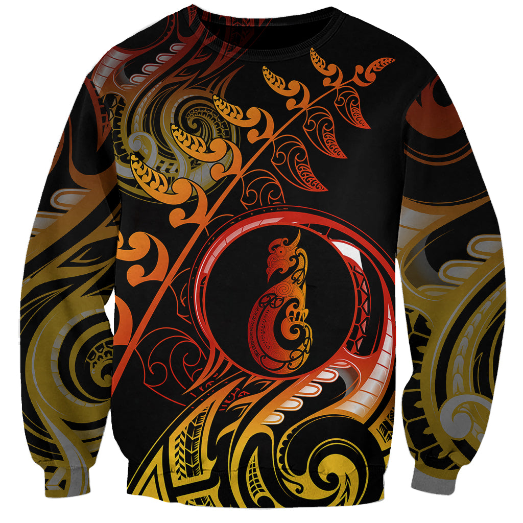 New Zealand Sweatshirt Aotearoa Manaia Maori Fern Tattoo Arty LT9 Unisex Reggae - Polynesian Pride
