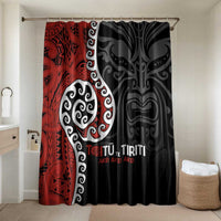 Honour The Treaty New Zealand Bathroom Set Toitu Te Tiriti Ake Ake Ake LT9 Shower Curtain Only Red - Polynesian Pride