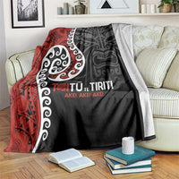 Honour The Treaty New Zealand Blanket Toitu Te Tiriti Ake!Ake!Ake! LT9 Black - Polynesian Pride